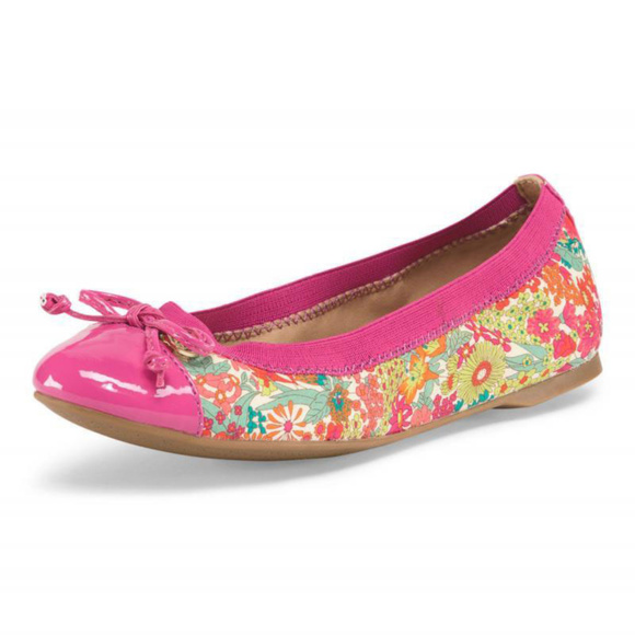 pink floral flats